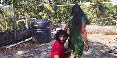 Mallu lovers Vaishnavy and Sharun Raj get wild in hot outdoor doggy-style action with hot and steamy nipple action