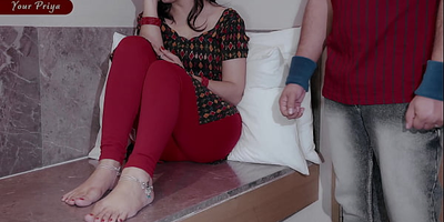 Harami Pati gets a rough doggy-style creampie after cleavage beside with Hindi audio