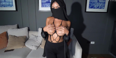 Lilliputian Muslim classmate helps Christian Black with a rough intensively hollow out